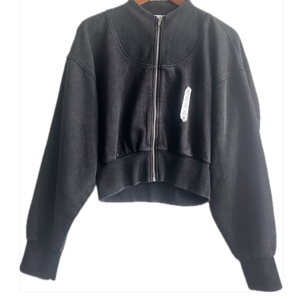New Zara Chic Black Bomber Jacket for Women - Picture 2 of 12